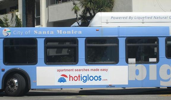 hotigloos.com ad on the santa monica big blue bus.
